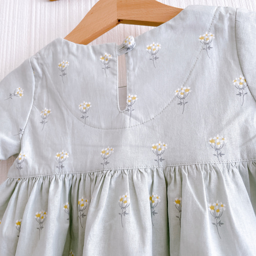 半袖・七分袖・長袖 ギャザーワンピースmini flower 子供服 子供服
