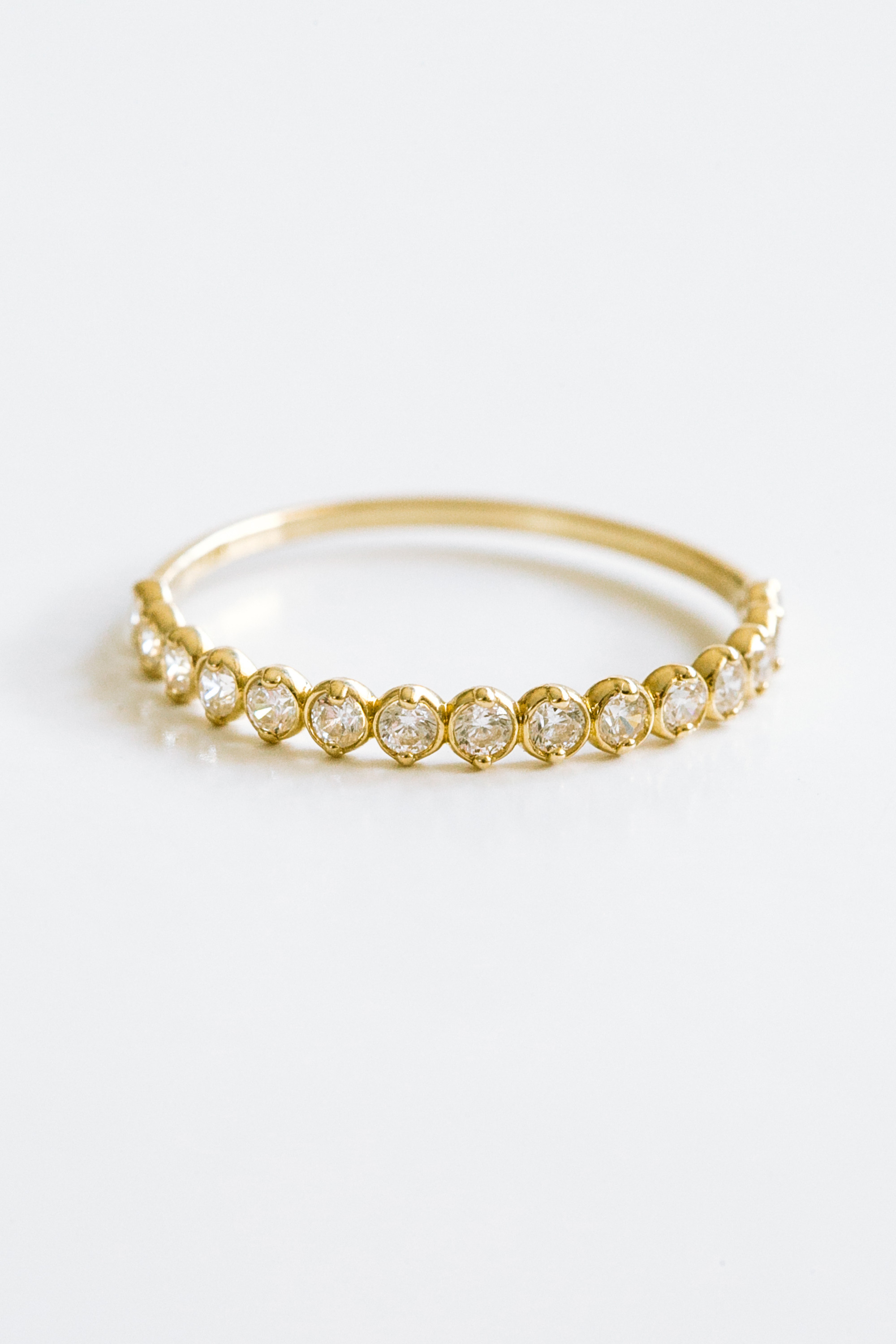 14K金 ゴールド Cz サム ミドル インデックス ファランジ ジュエリ 女子 地金 アニバーサリー ピンキーリング