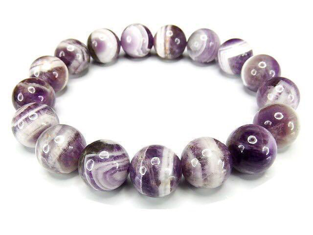 縞入りファントムアメジスト約12mm綺麗天然石ブレスレット数珠