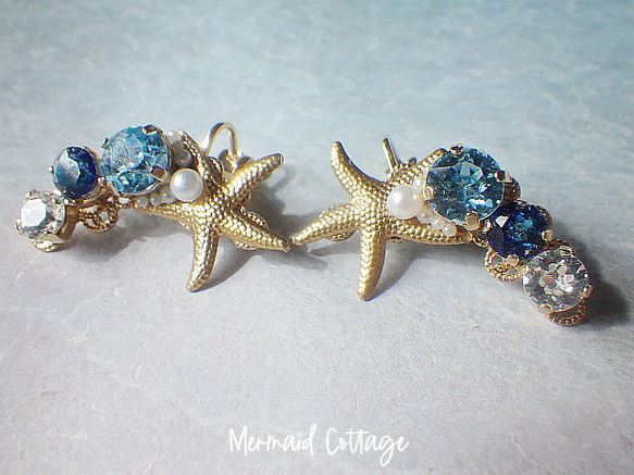 2WAY! Mermaid&#39;s Treasure Bijou 耳夾・耳環（僅一隻耳朵）☆Swarovski☆Ear Cu 第1張的照片