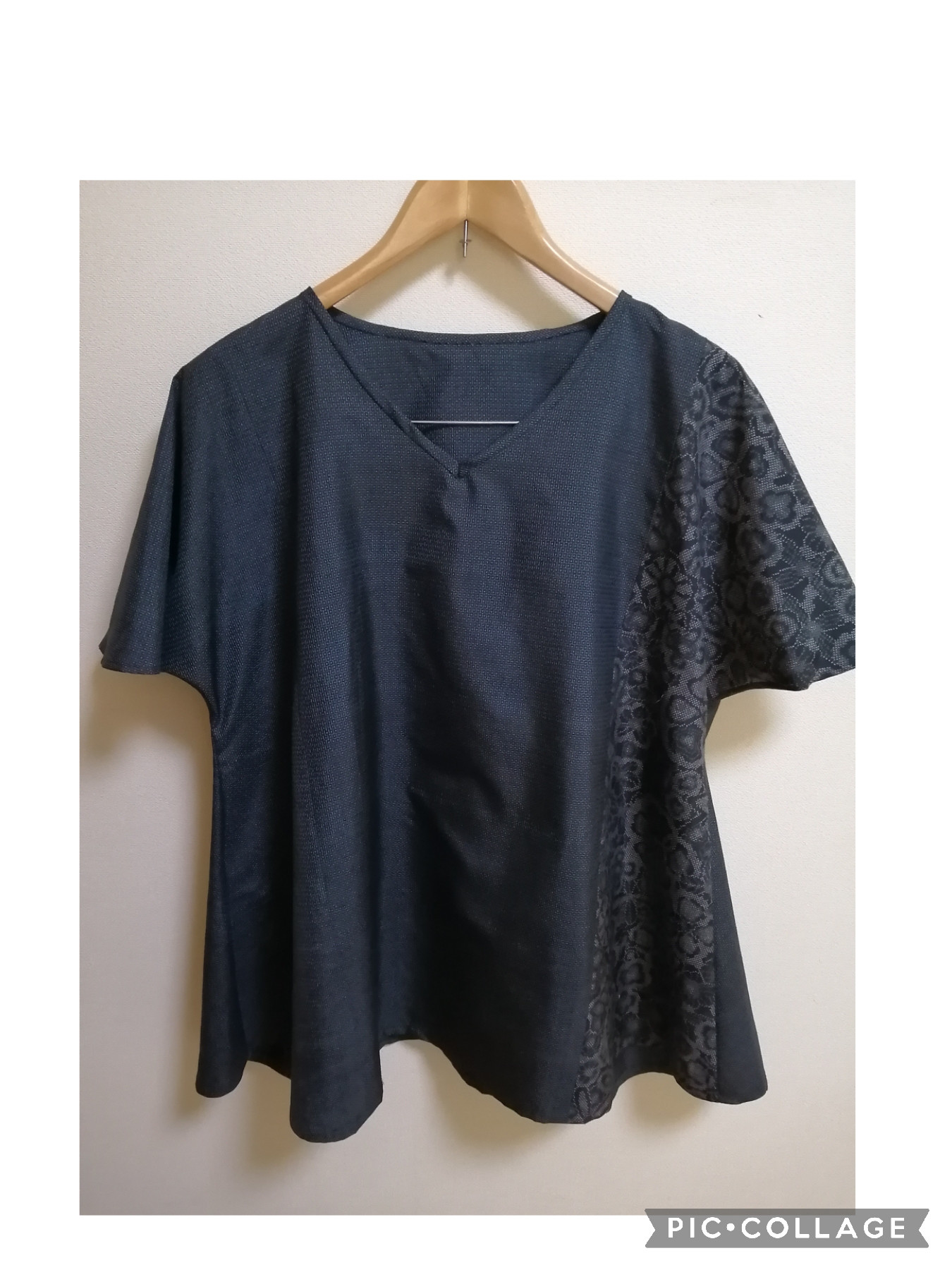 SOLD　着物リメイク　ブラウス　大島紬