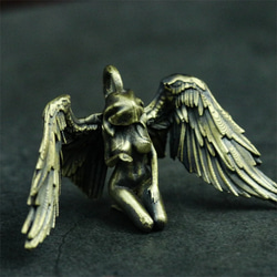 天使の祈りシルバー925ペンダントネックレス、手作りシルバーエンジェルネックレス、祈りのネックレス 9枚目の画像
