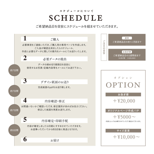 選べる内容｜プロフィールブック｜8P｜席次表なしもOK 席次表・席札 