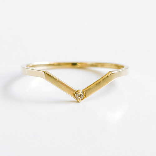 14K金 ゴールド Cz サム ミドル インデックス ファランジ ジュエリ  