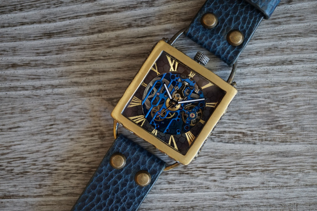 メカニックブルー　スクエア　真鍮　ブルー