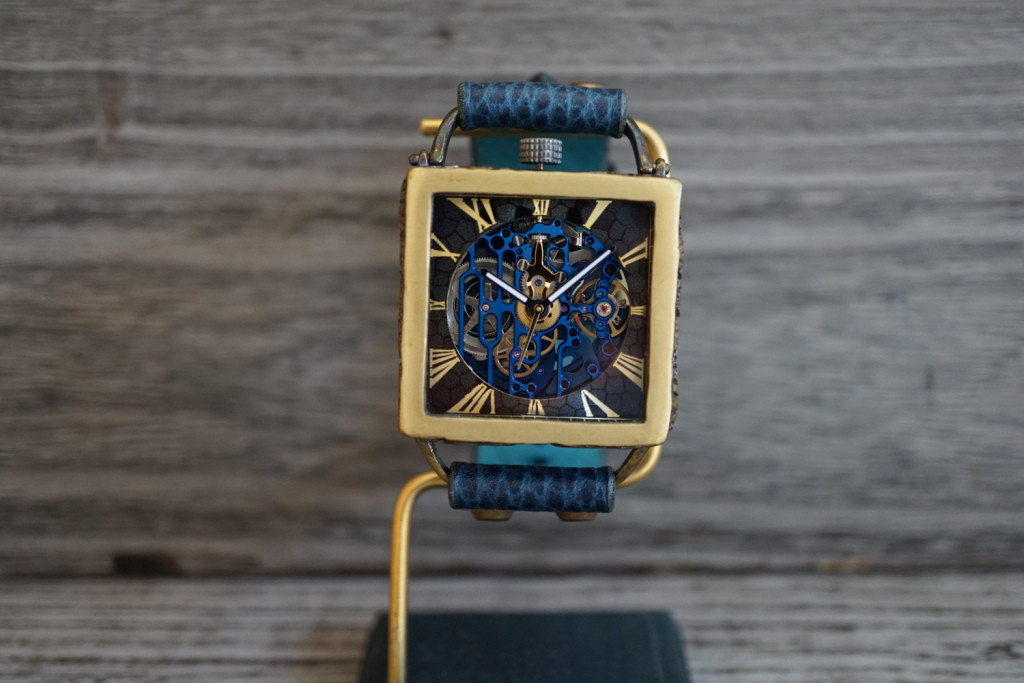 メカニックブルー　スクエア　真鍮　ブルー