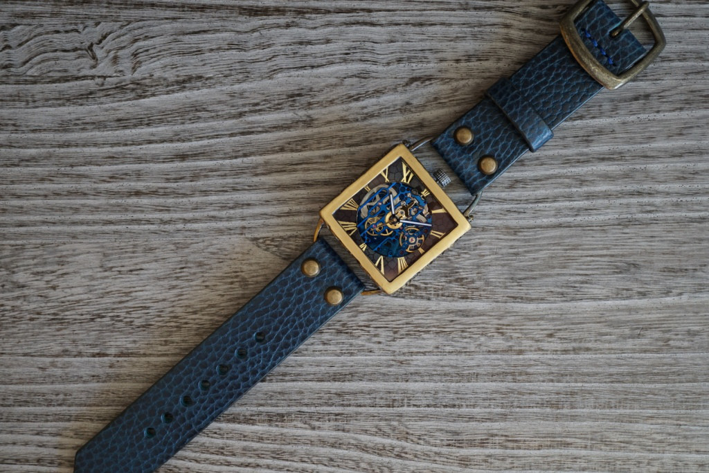 メカニックブルー　スクエア　真鍮　ブルー