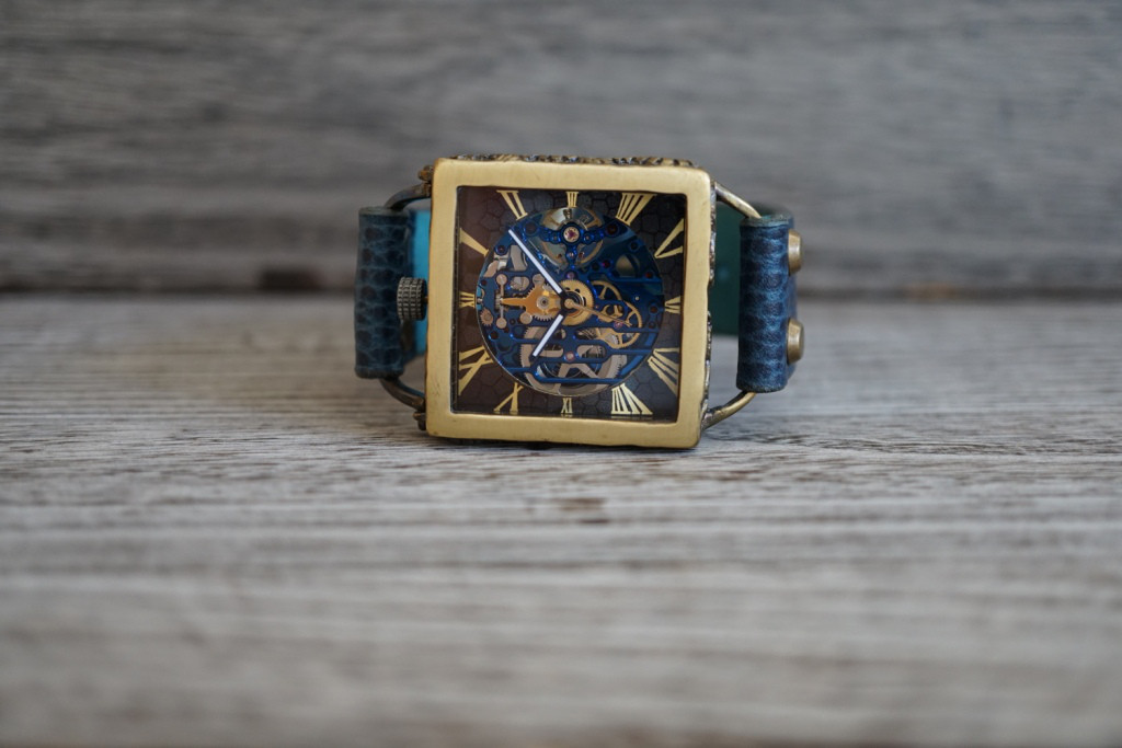 メカニックブルー　スクエア　真鍮　ブルー