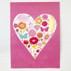 Heart Art (ピンク）A4ポスター 4枚目の画像