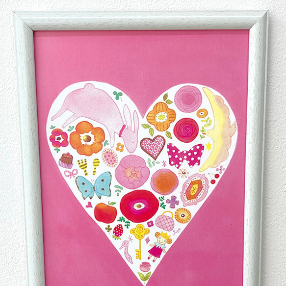 Heart Art (ピンク）A4ポスター 3枚目の画像
