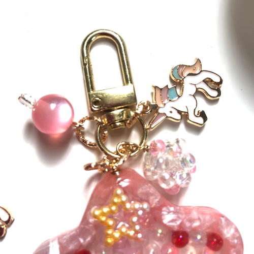 シャカシャカシェイカーキーホルダー♡星型オイル入り♪ブルーとピンク