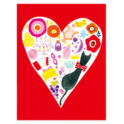 Heart Art (レッド）A4ポスター 5枚目の画像
