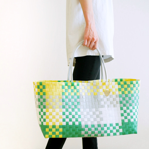 【最終値下げ】フェイラー　プラ カゴバック　BAG L ペールグリーン FEILER - フェイラー ラブラリー プラカゴバッグ ベージュの通販