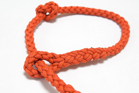 注文製作 送料無料　6本編み　パラシュートコードでできた　和犬用ハーフチョークカラー　金属アレルギーのワンちゃんに最適！ 2枚目の画像