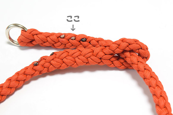 注文製作 送料無料　6本編み　パラシュートコードでできた　和犬用ハーフチョークカラー　金属アレルギーのワンちゃんに最適！ 3枚目の画像