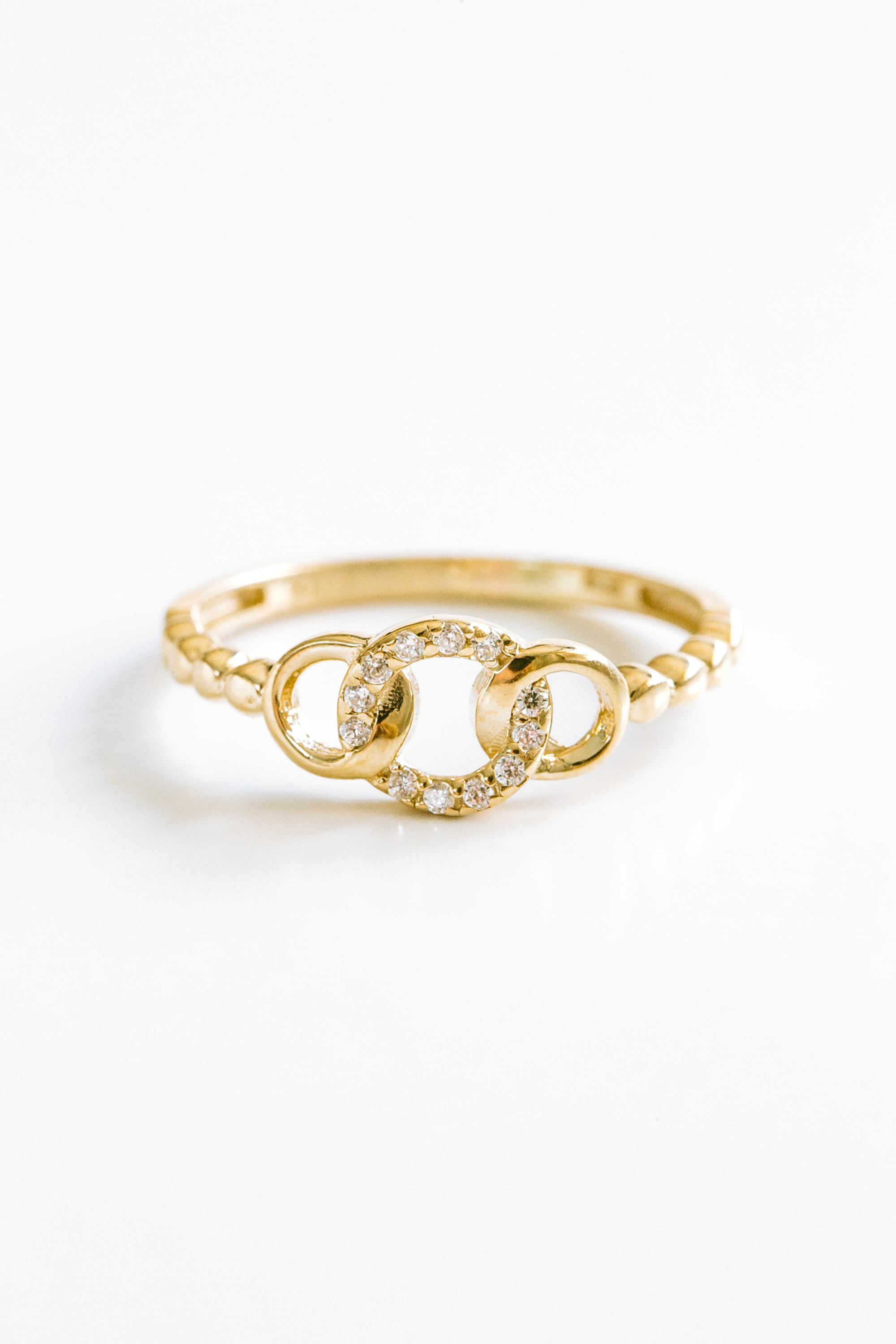 14K金 ゴールド Cz サム ミドル インデックス ファランジ ジュエリ 女子 地金 アニバーサリー ピンキーリング