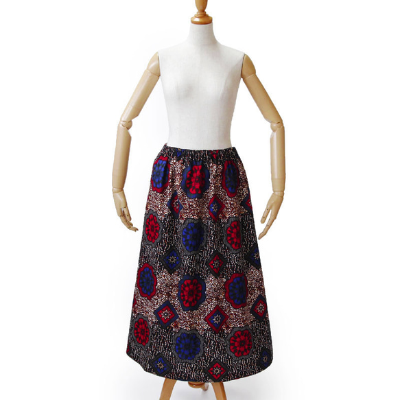 アフリカ布のロングスカート（アフリカンプリント）ロング・マキシ 8枚目の画像