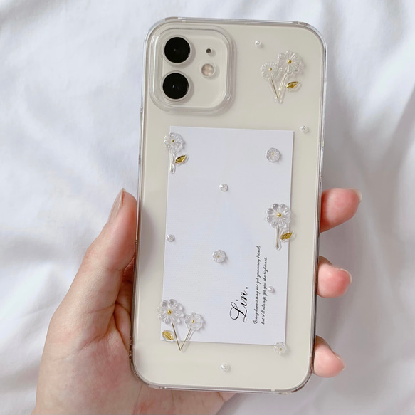 FlowerGarden iPhoneケース iPhone13 クリアフラワー シンプル かわいい クリアケース 2枚目の画像