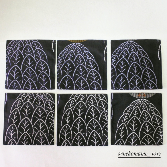 帯リメイク　コースター 4枚目の画像