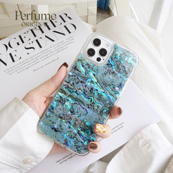 天然シェル♡キラキラ アイリス柄 ブルー オリジナルiPhoneケース フラワー 天然シェル♡キラキラ アイリス柄 ブルー オリジナルiPhone
