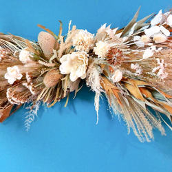 パンパスグラス　バンクシャー　プロテア　マグノリアの花束　特大スワッグ　インテリア 7枚目の画像