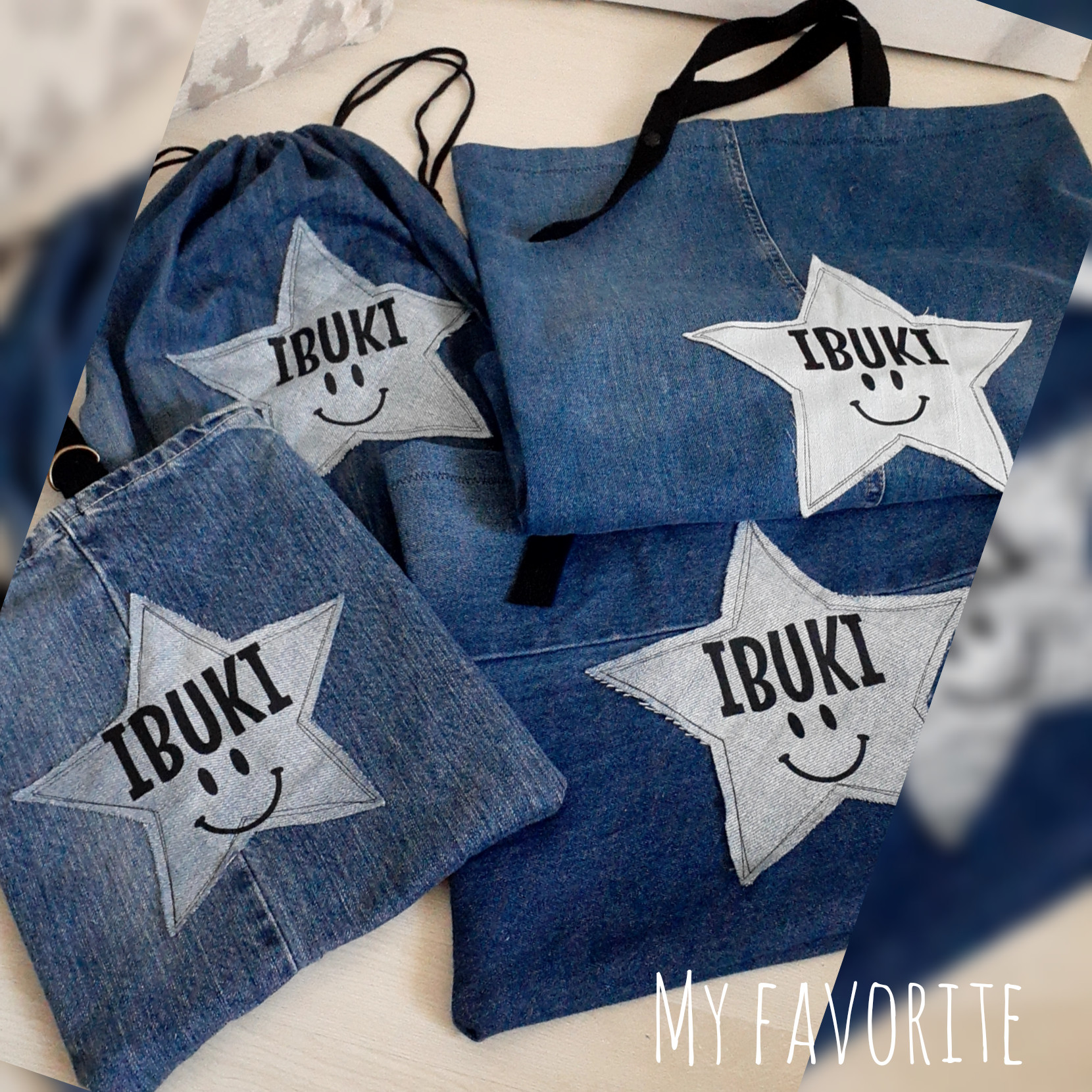 上履き入れ&体操着袋&着替え袋&ナップサック　　一升餅リュック　入園グッズ　入学準備　星　アメリカン　星条旗　新学期