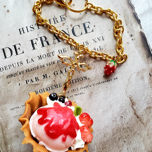 Q-pot. ミントチョコ ストロベリー アイスクリーム バッグチャーム