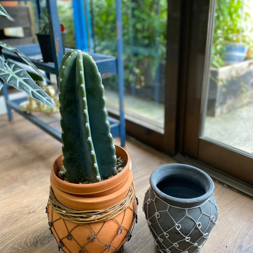 蛸壺風鉢 グレー/茶 2個セット送料無料 一輪挿し・花瓶・花器 花
