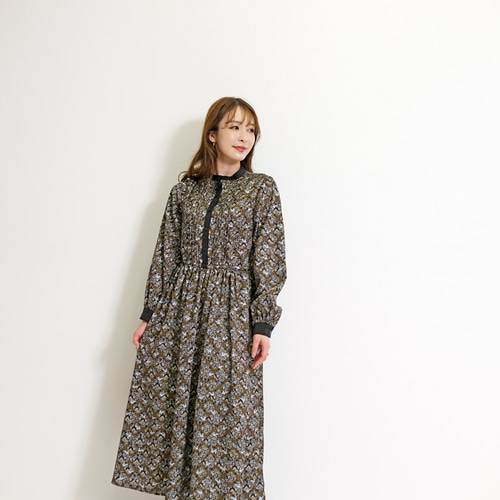 マダムジョコンダ リーフ アラベスク柄 サテンワンピース マダムジョコンダ リーフ アラベスク柄 サテンワンピース マダム