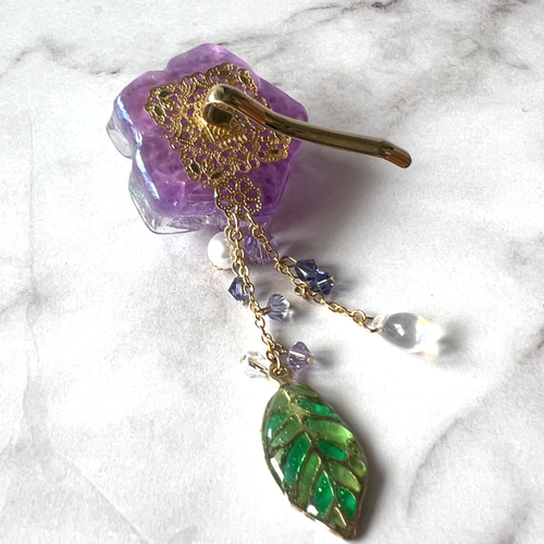 ♫24❤️ ポニーフック　ヘアゴム　天然石　水晶　ジャラジャラ　薔薇 ♫24❤️ ポニーフックヘアゴム天然石水晶ジャラジャラ薔薇