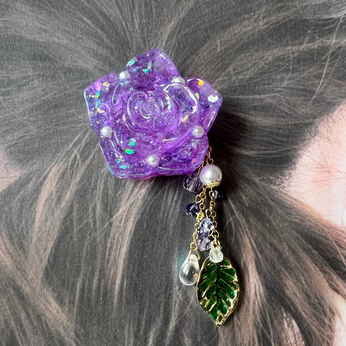 キラキラ  ポニーフック ポニーフック/メタル 透かし きらりラインストーン pn105☆シルバー