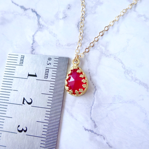 現品のみ！ フューシャピンクカルセドニー の14kgf 天然石 シンプル