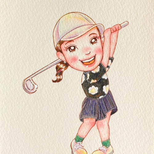 ♡kaki♡ 似顔絵ギフト 制作 ✾かわいい✾ミニキャラ風似顔絵イラスト✾額付き✾プチギフト