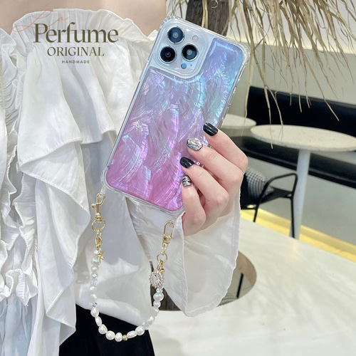 キラキラ天然シェル✨パープルブルー系カラー チャーム天然パール