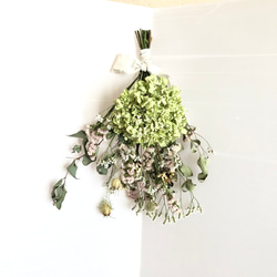 ドライフラワーリース　ドライフラワースワッグ　紫陽花 ドライフラワーリース ドライフラワースワッグ 紫陽花