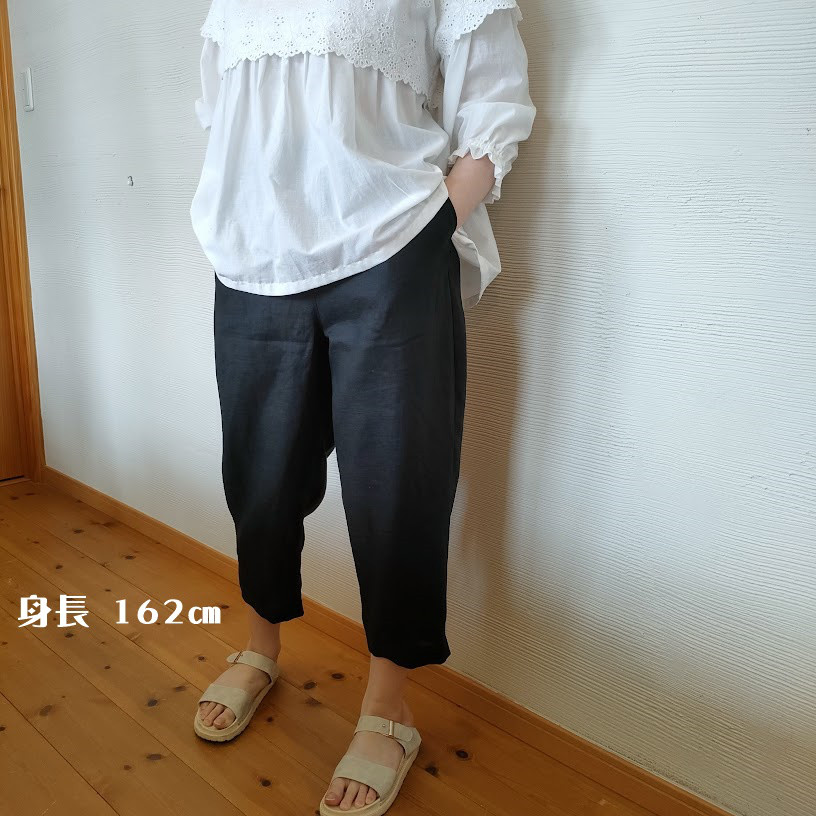 再販!!　カラーリネン(11色)　コクーンパンツ