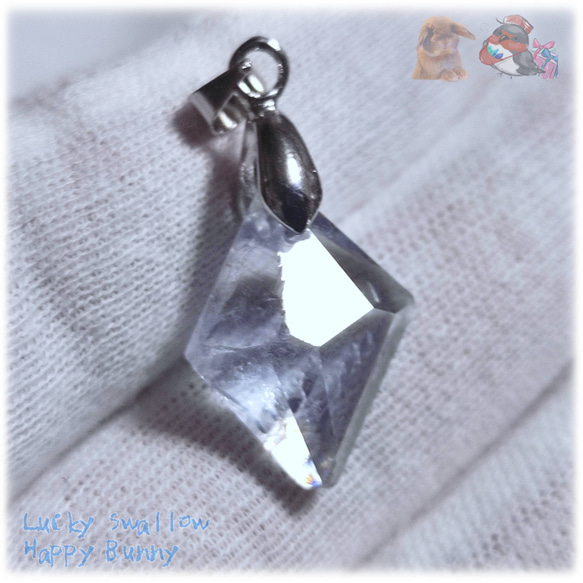 ◆ マダガスカル産 セレスタイト ファセットカット ルース ペンダント 天青石 celestite No.5201 2枚目の画像