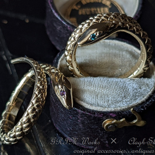 受注生産】～GRIM Works～｜K18｜Snake Ring｜スネークリング｜ヘビ