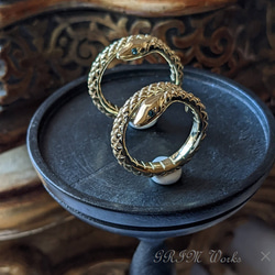 【受注生産】～GRIM Works～｜K18｜Snake　Ring｜スネークリング｜ヘビ｜18金素材｜オッドアイ可能です 13枚目の画像