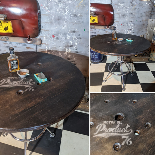 アメリカンヴィンテージな家/ 油圧式 高さ調整可 回転 テーブル