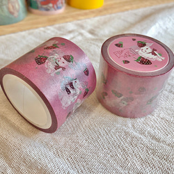 [ Bunnies playing raspberries ] Washi tape 1枚目の画像