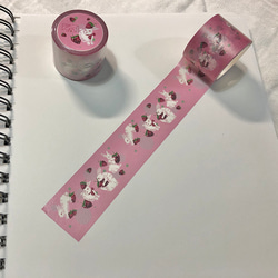 [ Bunnies playing raspberries ] Washi tape 2枚目の画像