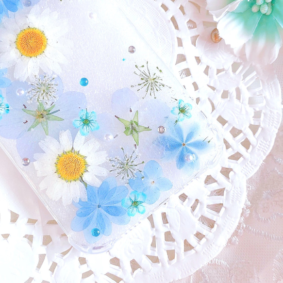 全機種♡早発送♡送料無料♡そらいろ押し花のスマホケース♡Google pixel GALAXY AQUOS 4枚目の画像