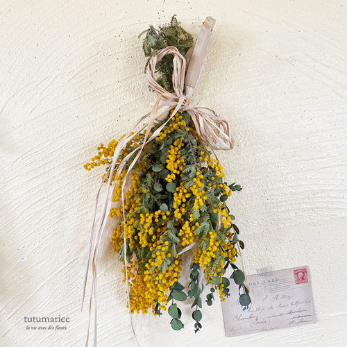 9.ミモザスワッグ 3/16(日) までご予約受付中】ミモザのスワッグS | ichirin's STORE