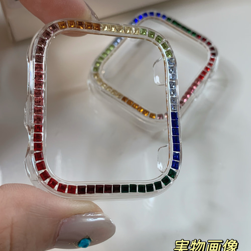 特価商品  Apple Watch キラキラカバー レインボー 38/40/41/42/44/45mm 時計