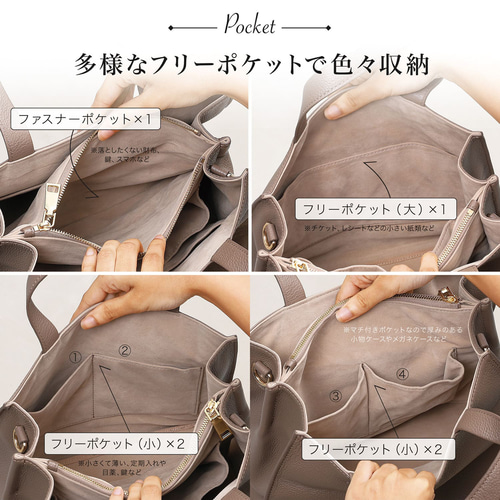 5つのポケットで収納上手】ミニトートバッグ レディース 5つのポケットで収納上手】ミニトートバッグ レディース