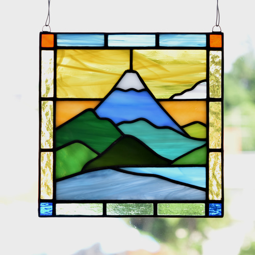 ご予約品] ステンドグラス ミニパネル 富士山 15cm その他