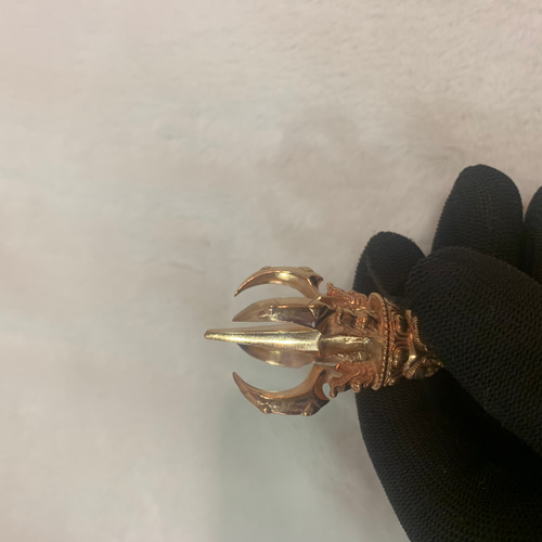 チベット仏教法器 大元憤怒五鈷杵 金剛杵 密教法具 真鍮製 vajra 12cm