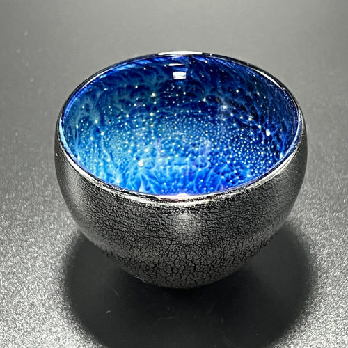 ガラス工房 ありんこぐらす ぐい呑み 宇宙をイメージした アイリス