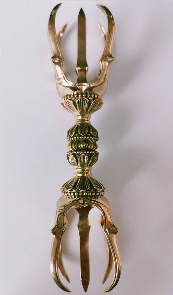 チベット仏教法器 真言宗 五鈷杵 金剛杵 密教法具 真鍮製 vajra チベット仏教法器 真言宗 五鈷杵 金剛杵 密教法具 真鍮製 vajra